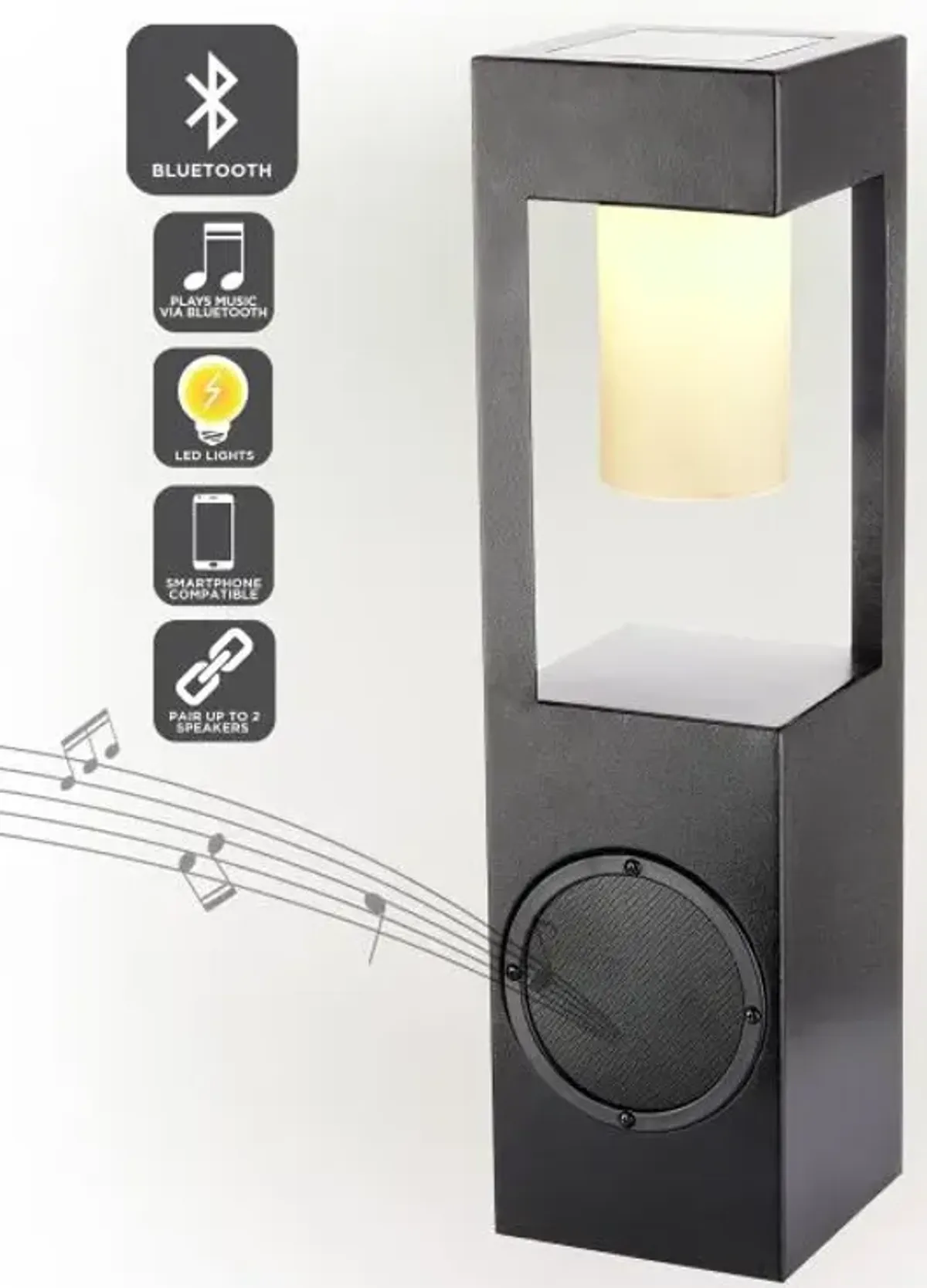 Jupiter Outdoor Solar Lantern w/Bluetooth Speaker