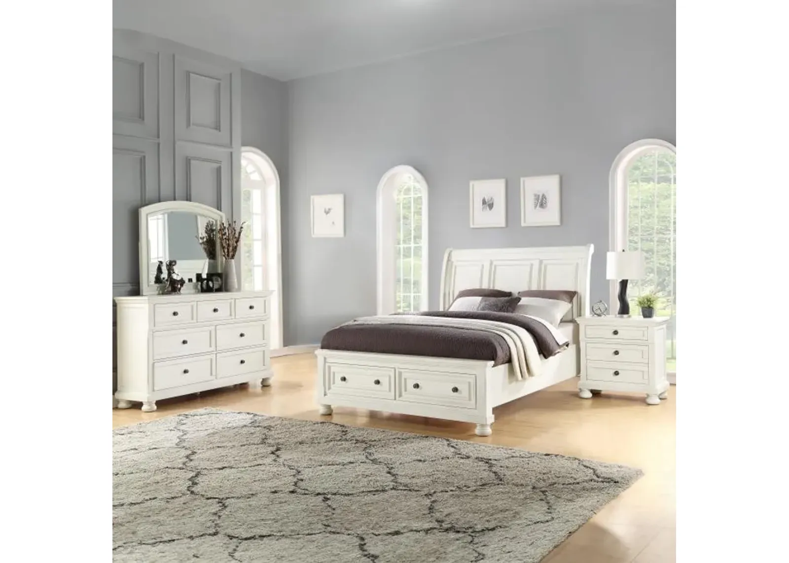 Cortland California King Bed, Dresser, Mirror, Nightstand