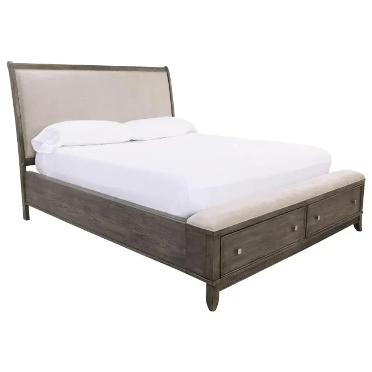 Manning Queen Upholstered Bench Storage Bed