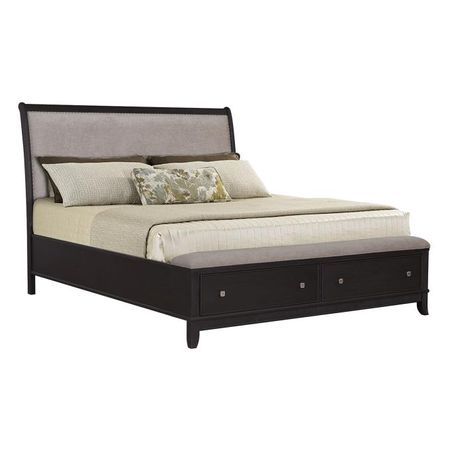 Manning California King Upholstered Bed, Dresser, Mirror & Nightstand