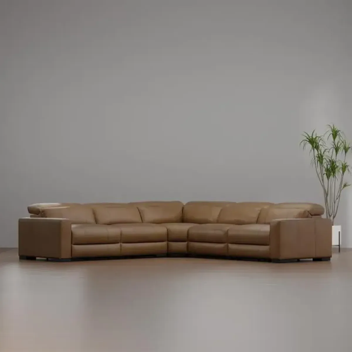 Radiance 5pc Power Leather Sectional