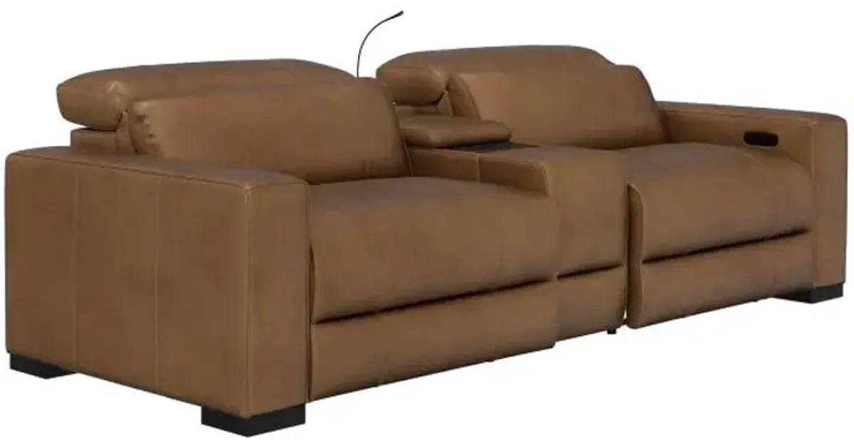 Radiance - New! Power Leather Loveseat with Console