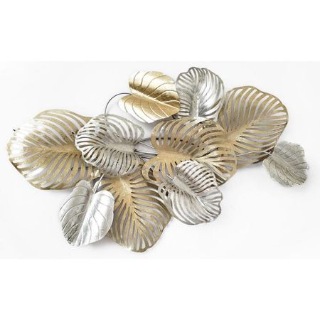 Gold & Silver Leaves Metal Wall Art