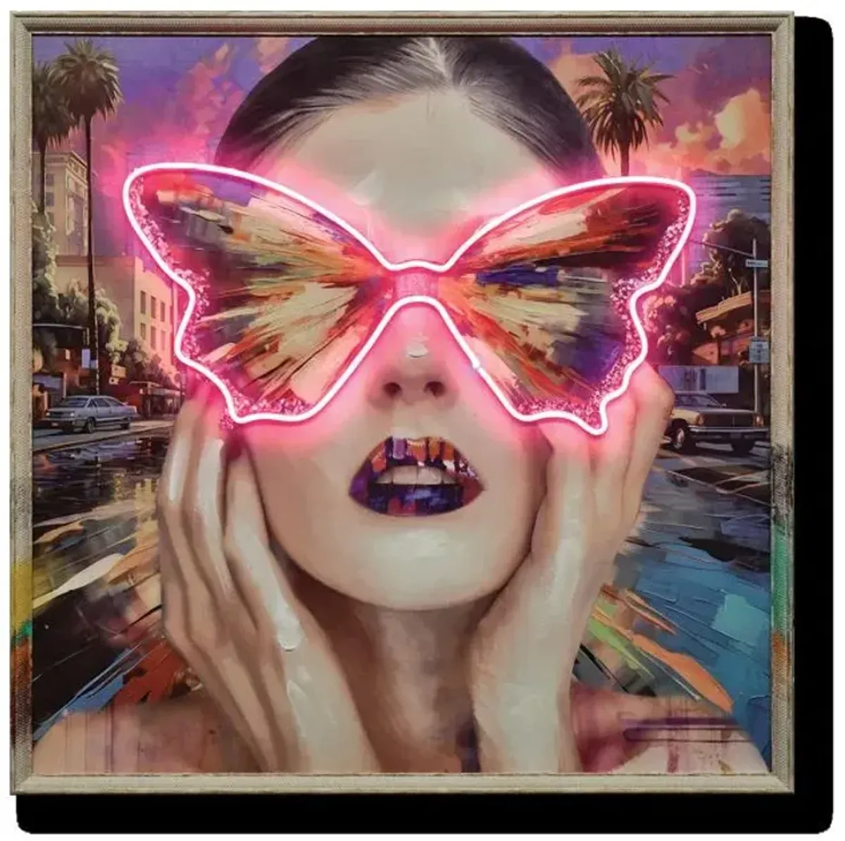 Butterfly Woman w/LED Lights Wall Art