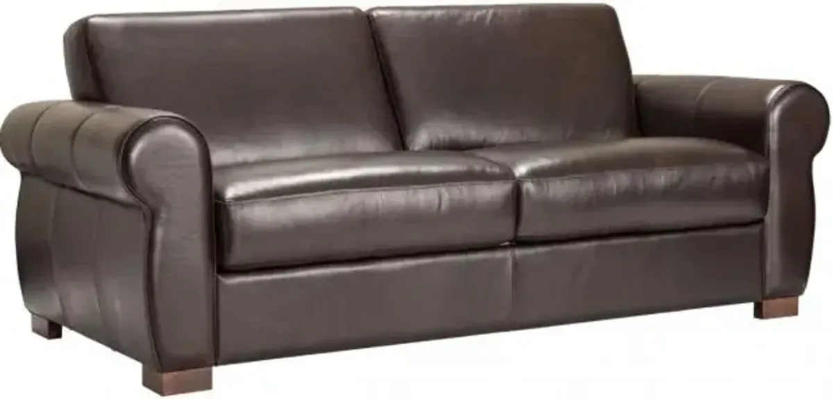 Bergamo Leather Full Sleeper Sofa & Mattress