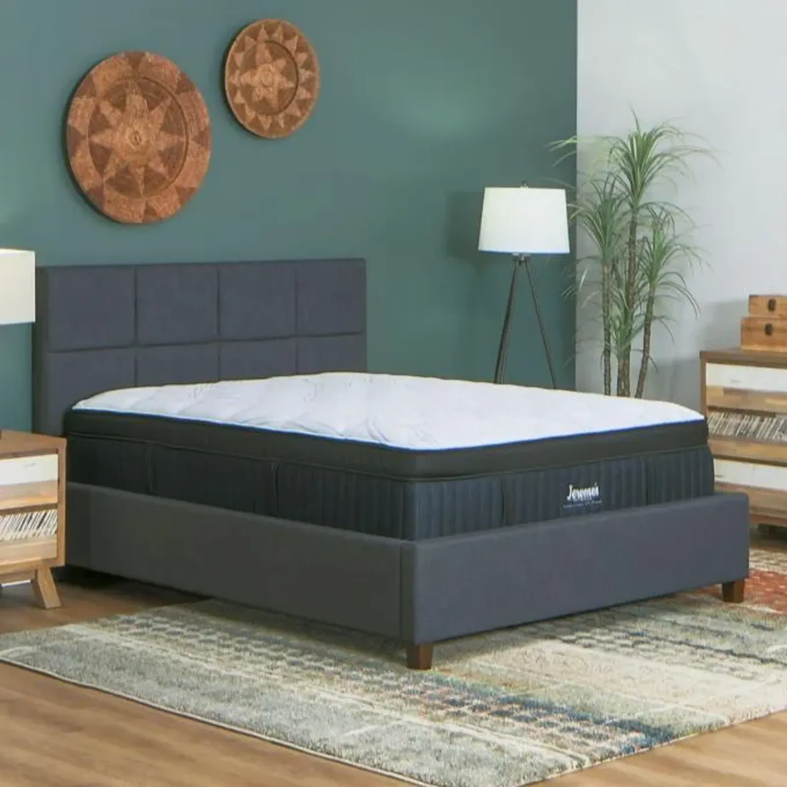 Rejuvenate III Medium Eastern King Mattress & 2 Contempo Adjustable Power Bases