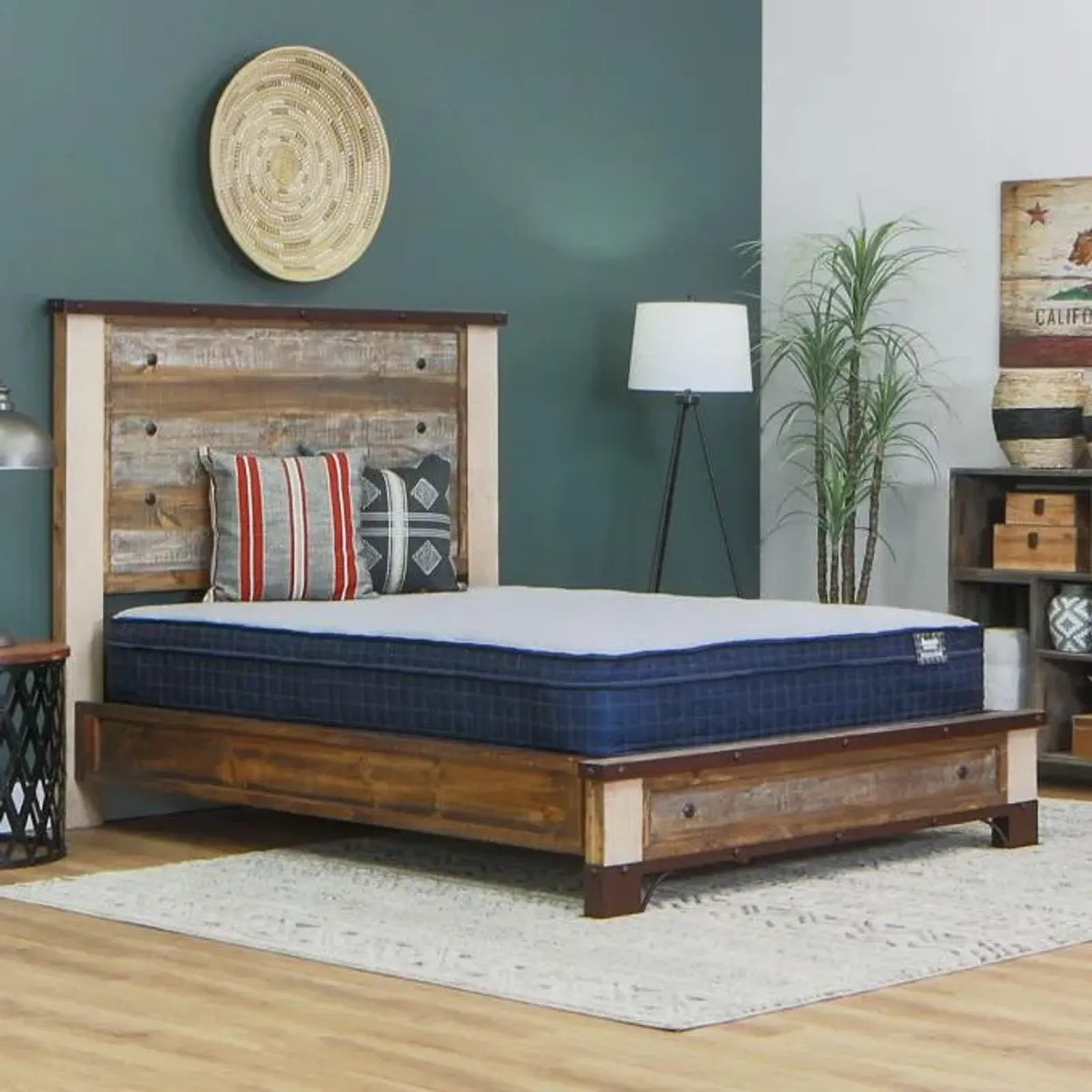 Classics Medium Plush Cal King Mattress & 2 Low Profile Foundations