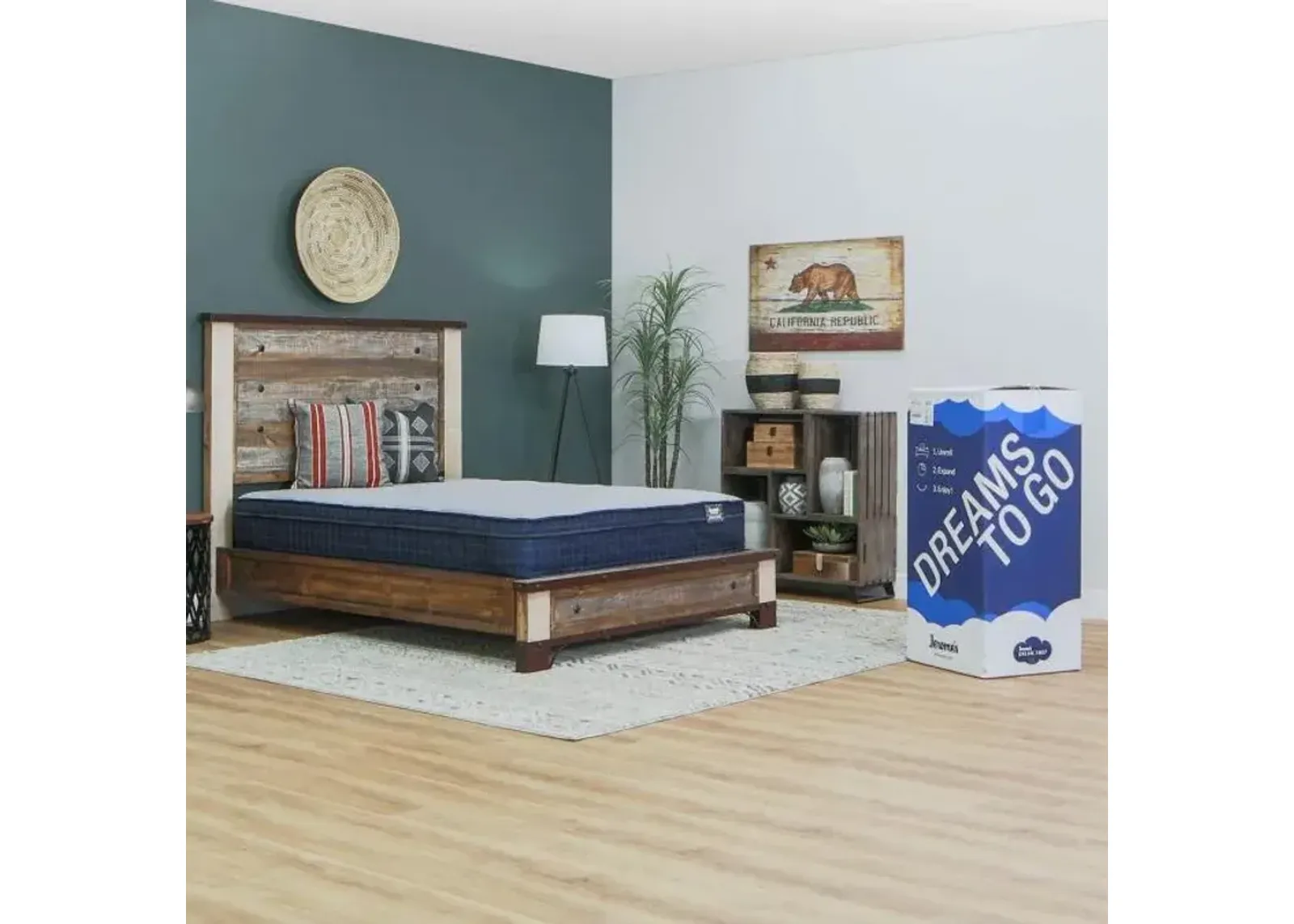 Classics California King Firm Mattress-in-a-Box & Contempo Horizontal Adjustable Power Base