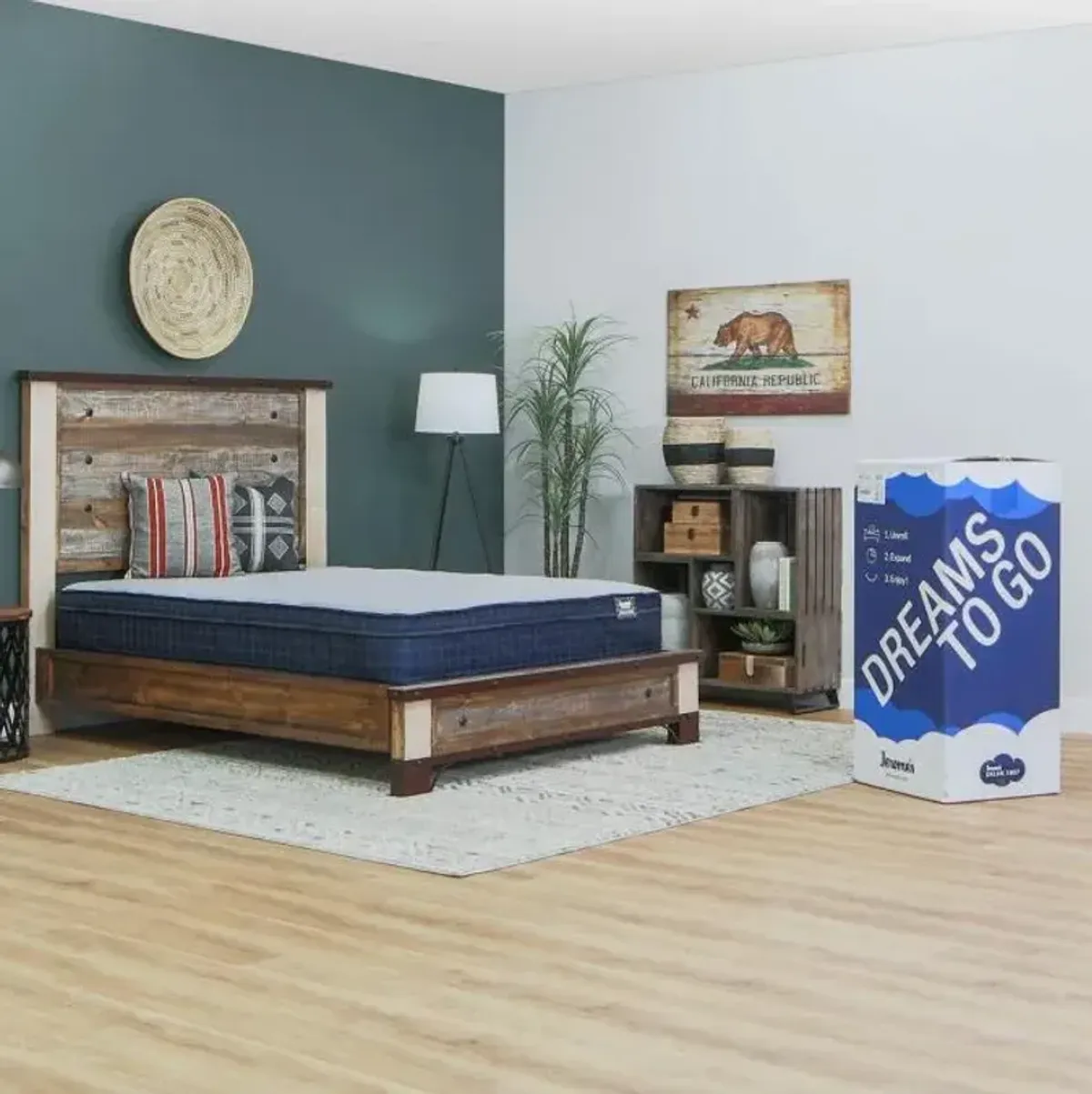 Classics California King Firm Mattress-in-a-Box & Contempo Horizontal Adjustable Power Base