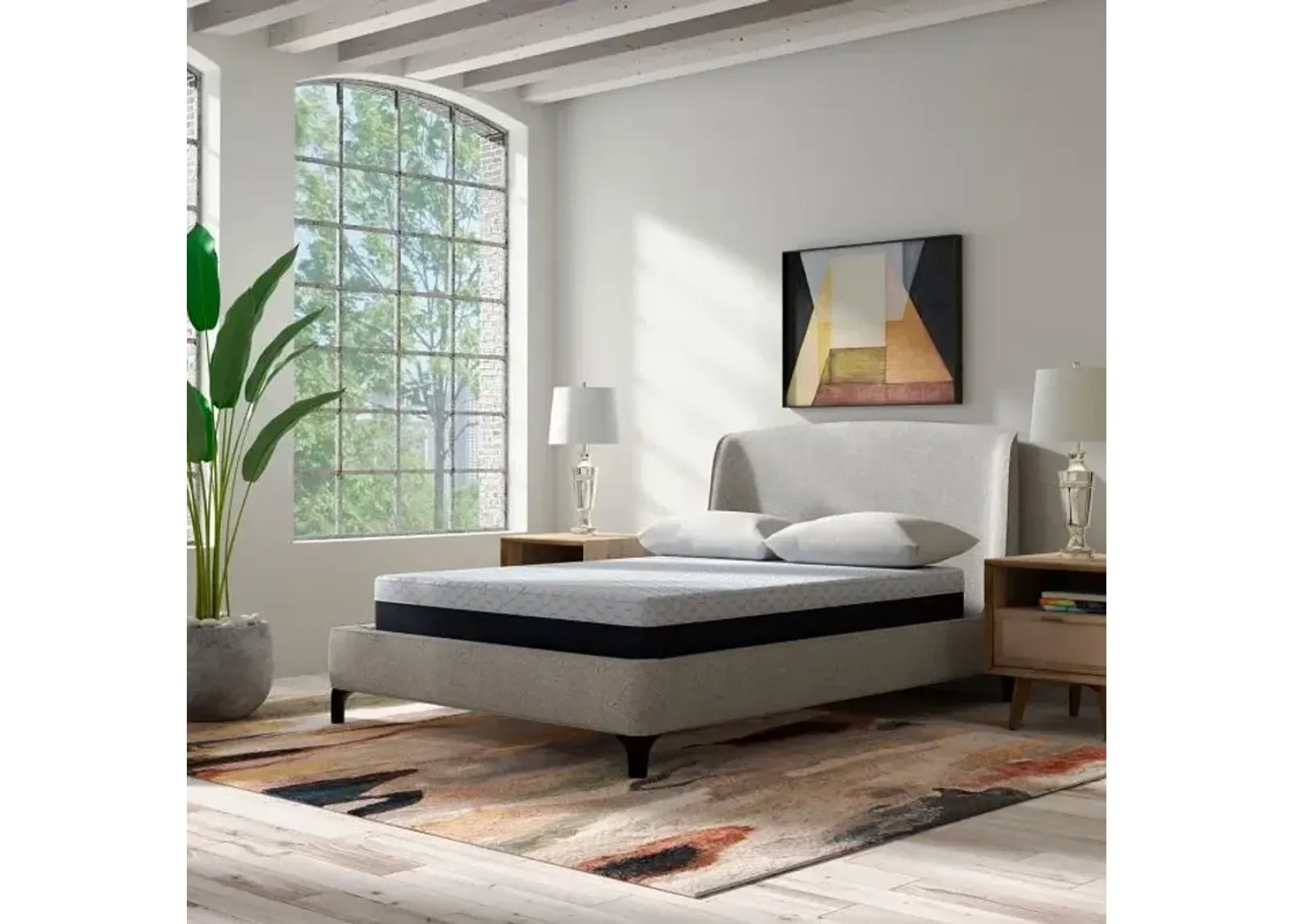 GridTek Hybrid Firm California King Mattress & Horizontal Clarity II Adjustable Power Base