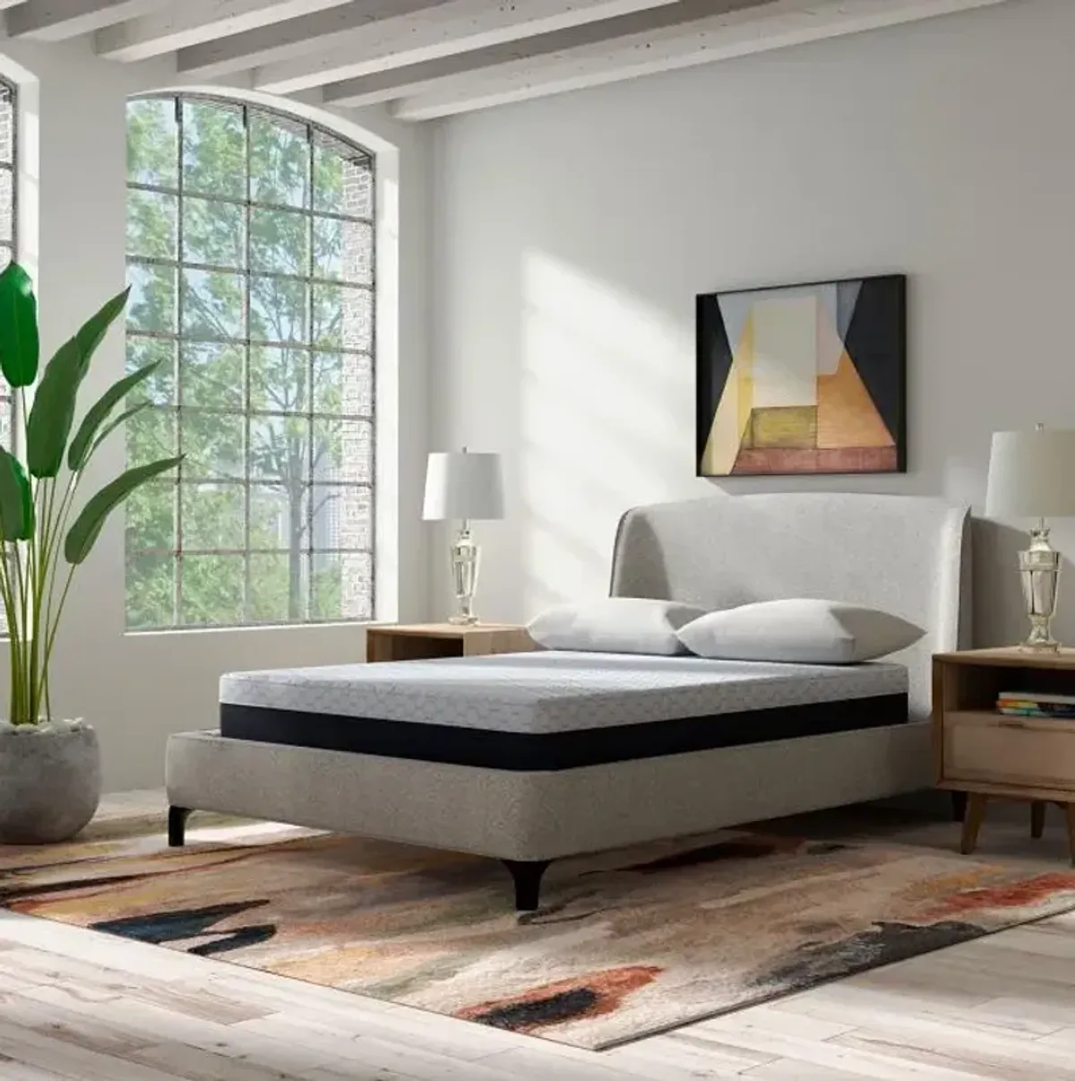 GridTek Hybrid Firm California King Mattress & Horizontal Elevate Adjustable Power Base