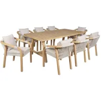 Byron Bay 9pc Dining Set: Table & 8 Chairs