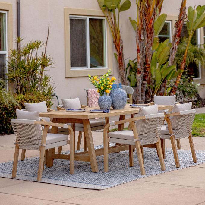 Byron Bay 9pc Dining Set: Table & 8 Chairs