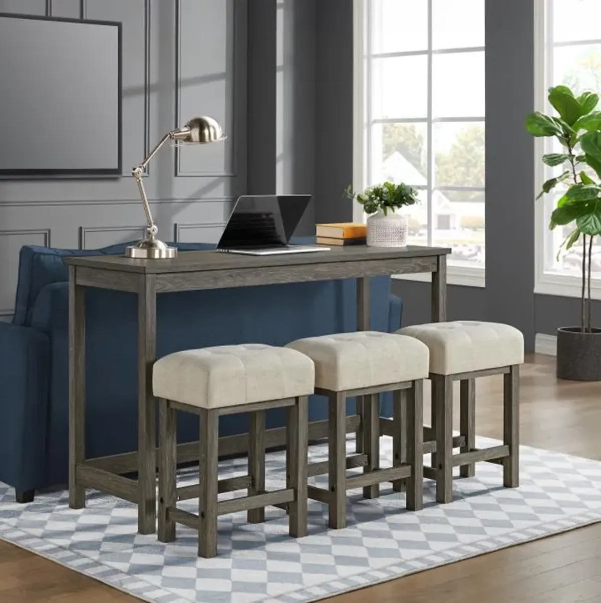 Kelcey Bar Table with 3 Stools