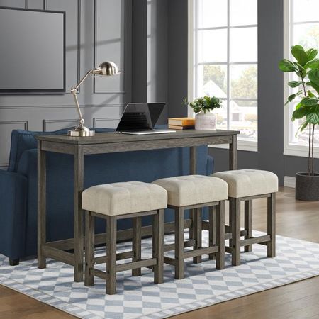 Kelcey Gray Bar Table with 3 Stools