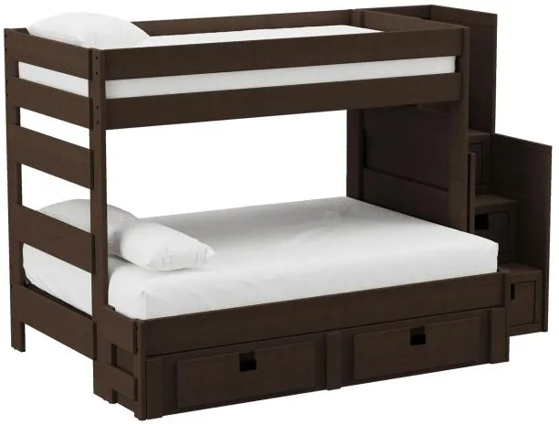 Cali Kids Twin Over Full Bunkbed with Storage Stairs and Storage Trundle