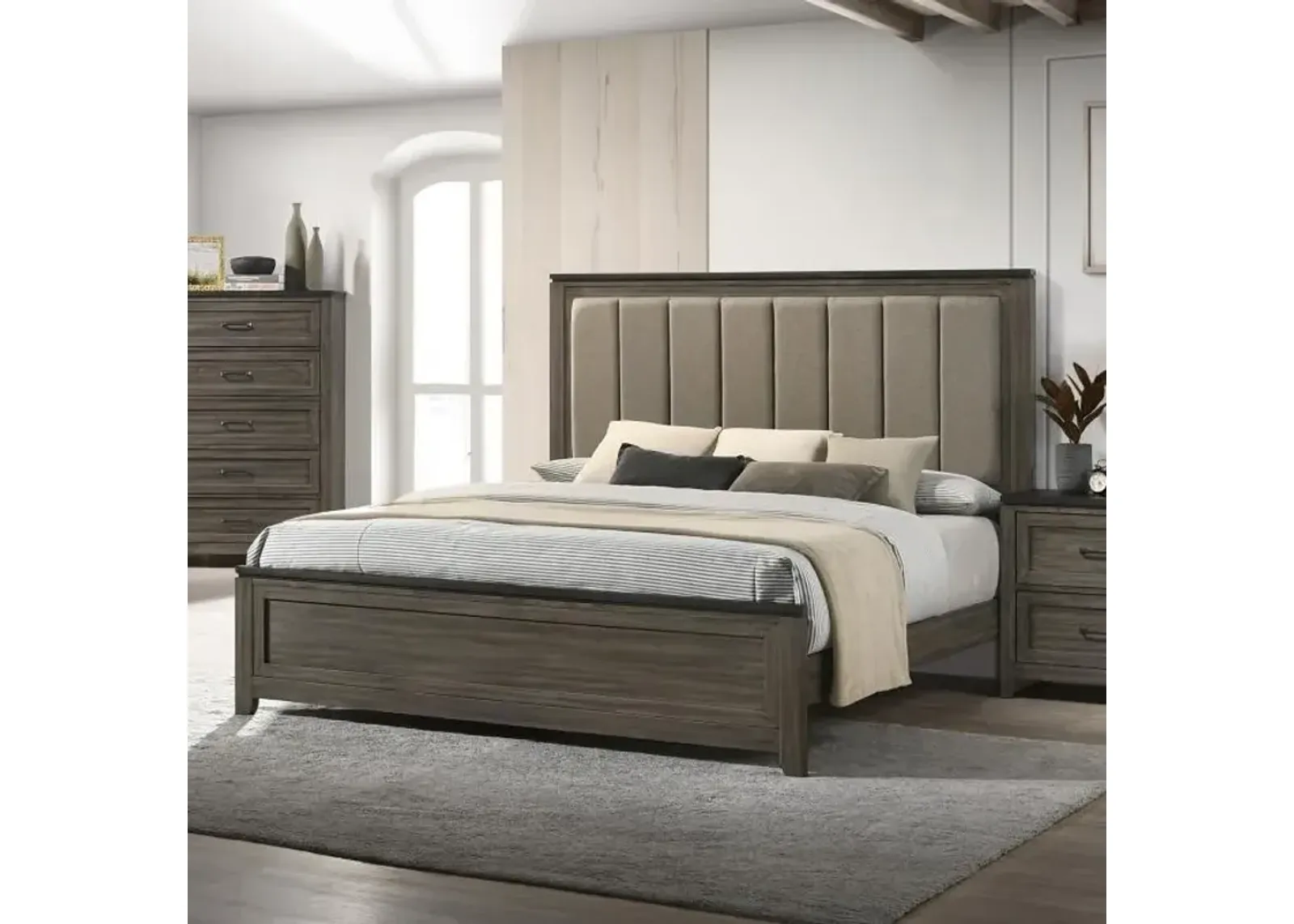 Camino California King Bed, Dresser, Mirror & Nightstand