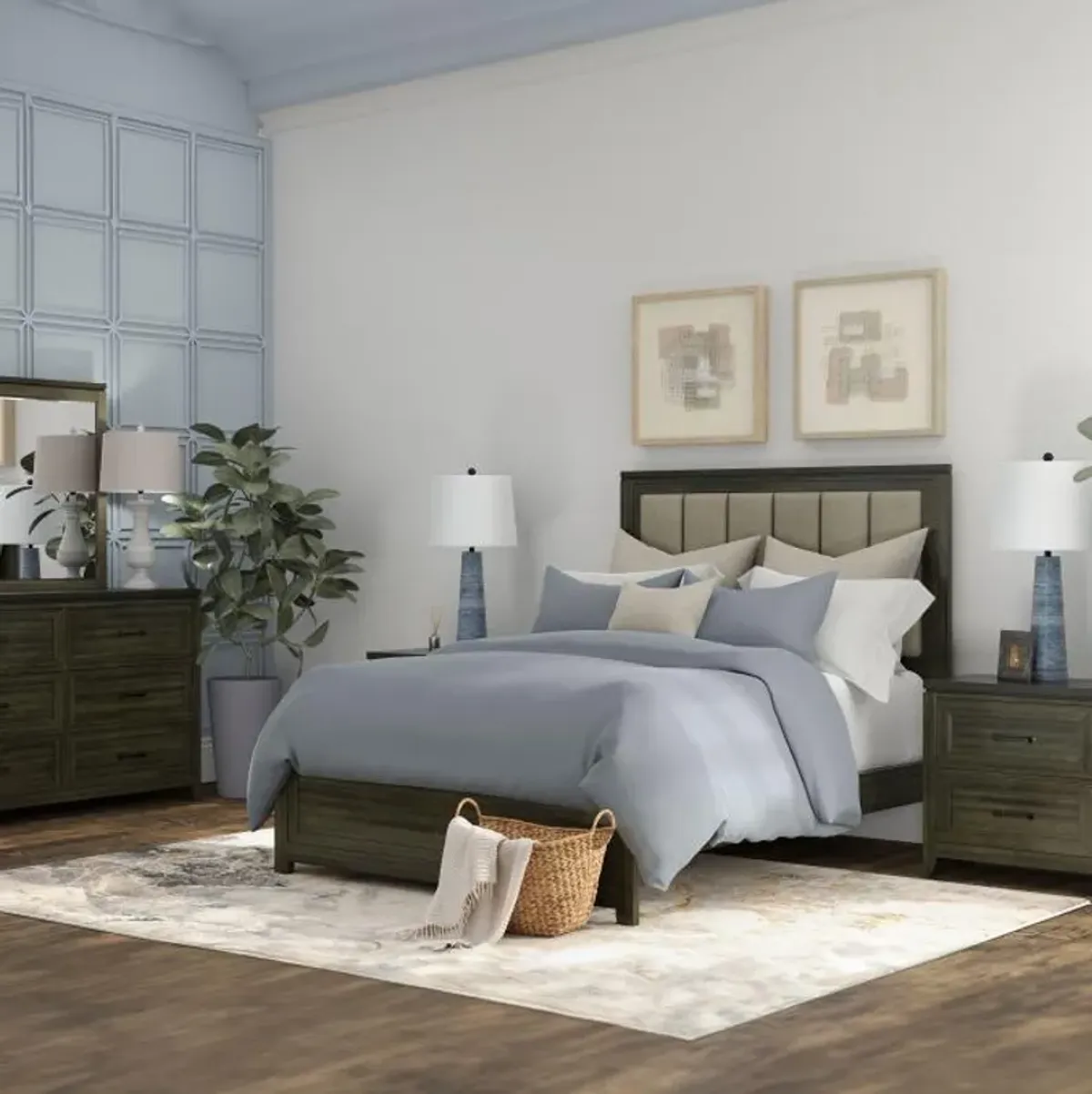 Camino Eastern King Bed, Dresser, Mirror & Nightstand