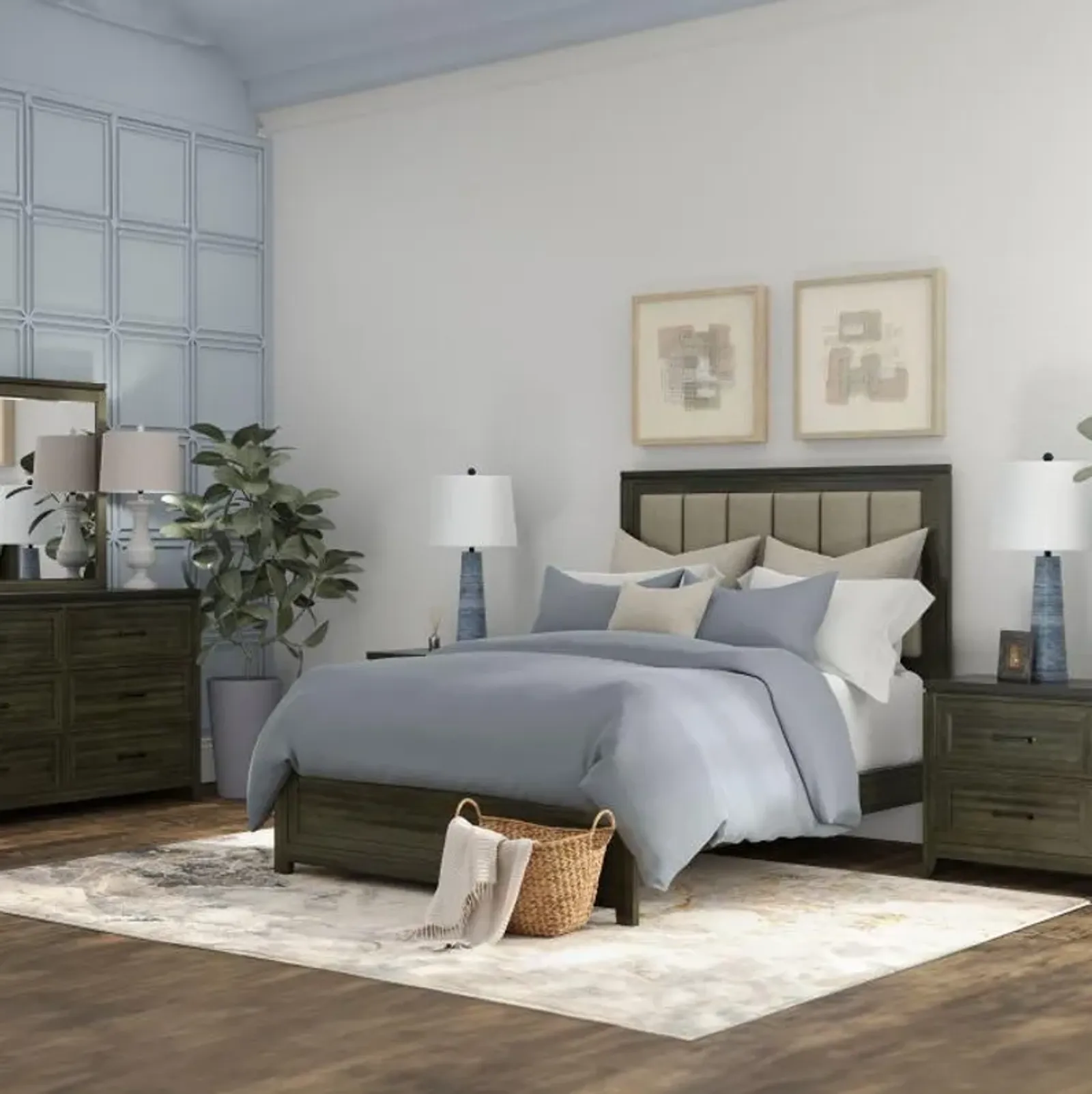 Camino Eastern King Bed&comma; Dresser&comma; Mirror &amp; Nightstand