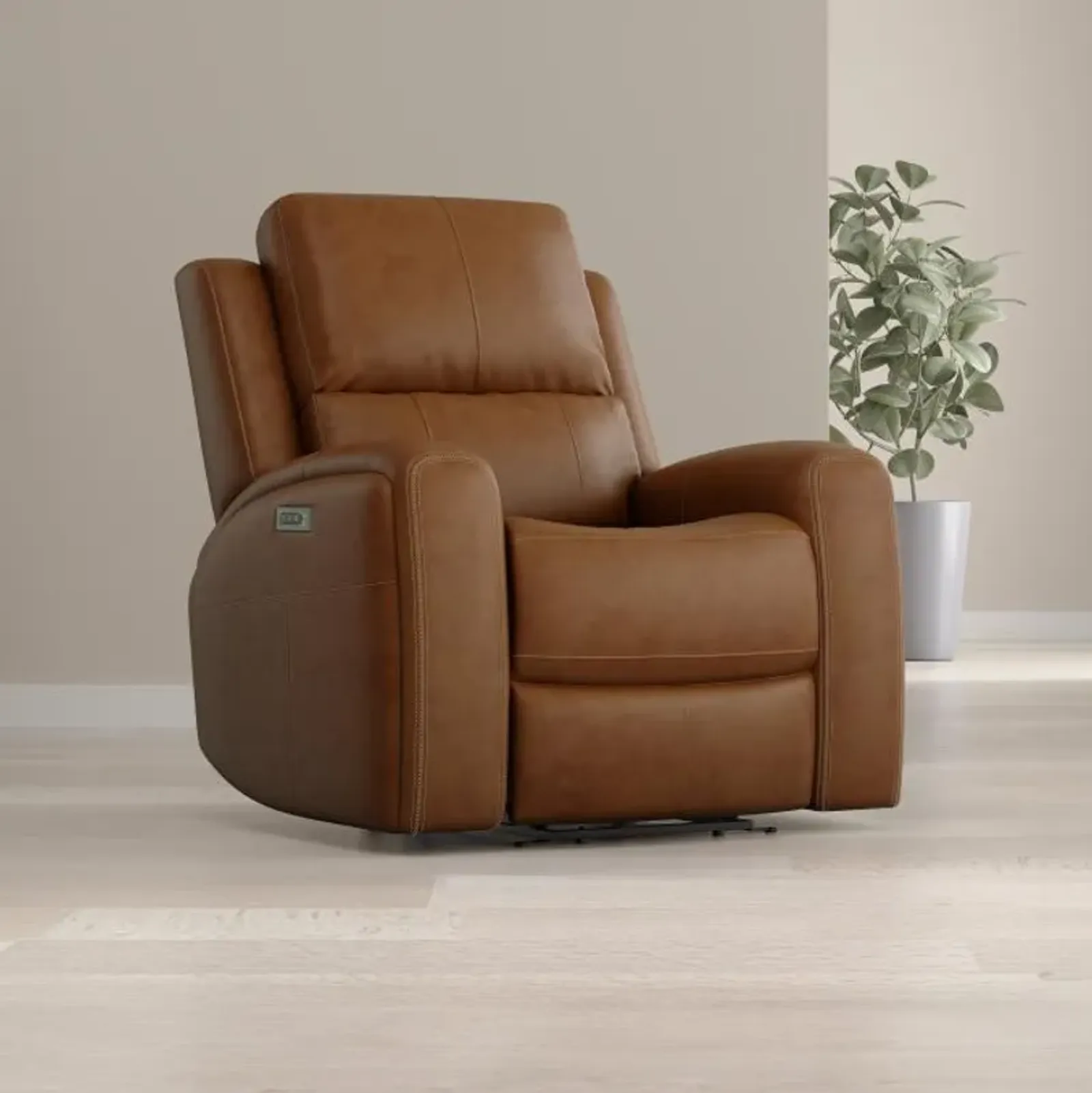 Riverdale Leather Power Recliner with Power Headrest and Power Lumbar