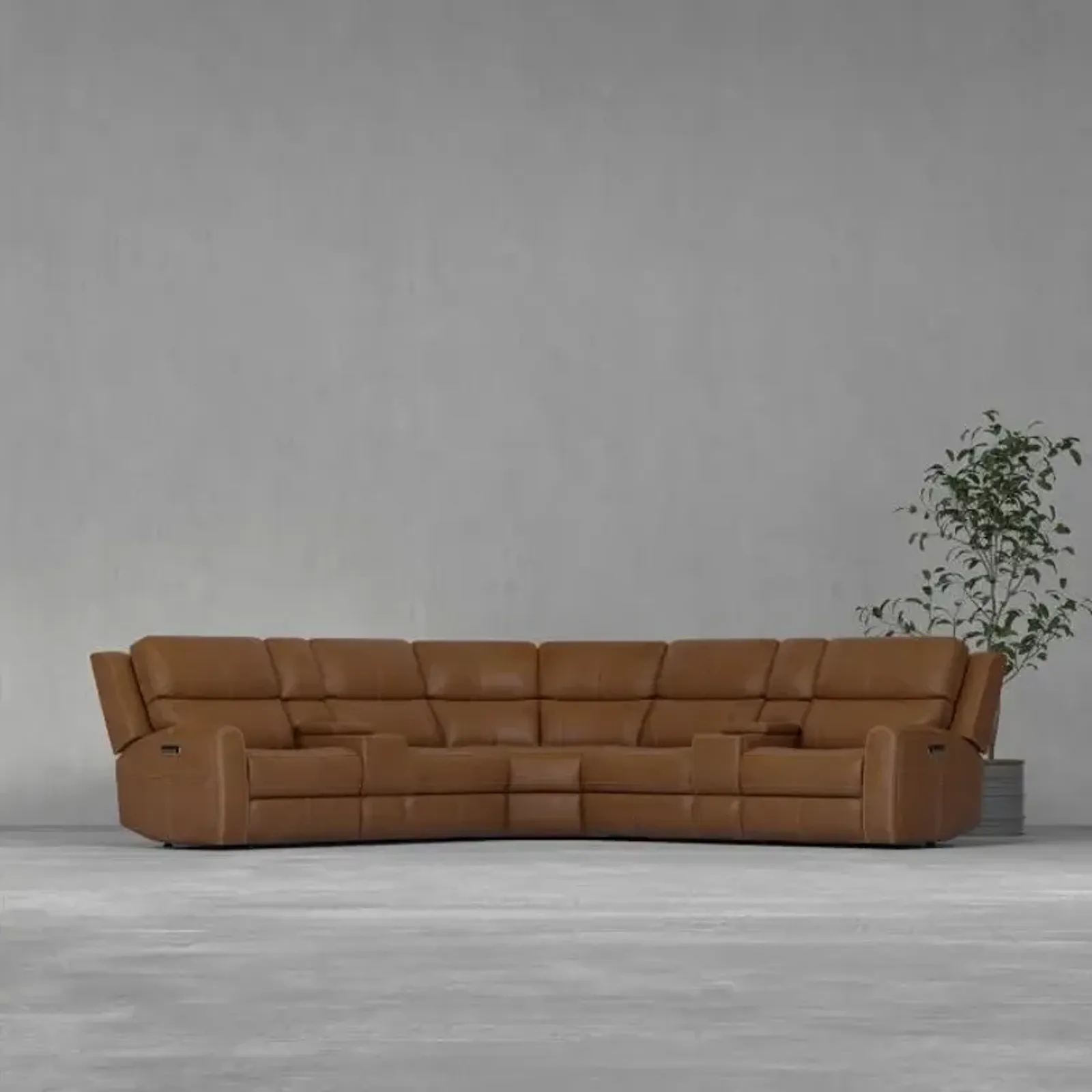 Riverdale 7pc Leather Power Sectional