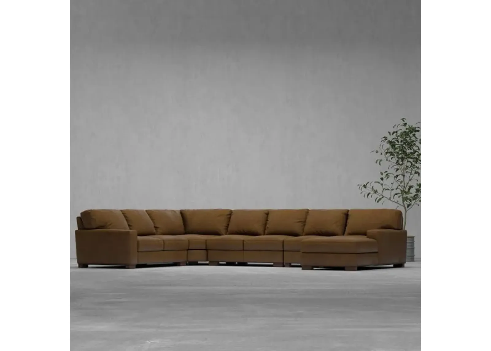 Monarch 5pc Leather Sectional with Right Chaise