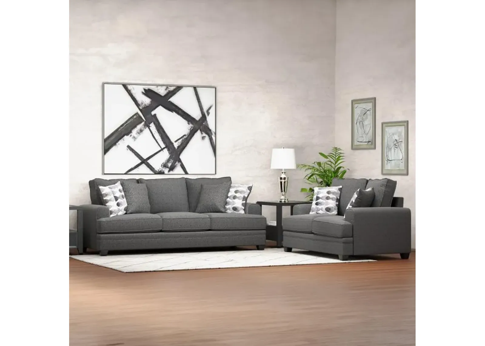 Kingston Charcoal Sofa & Loveseat