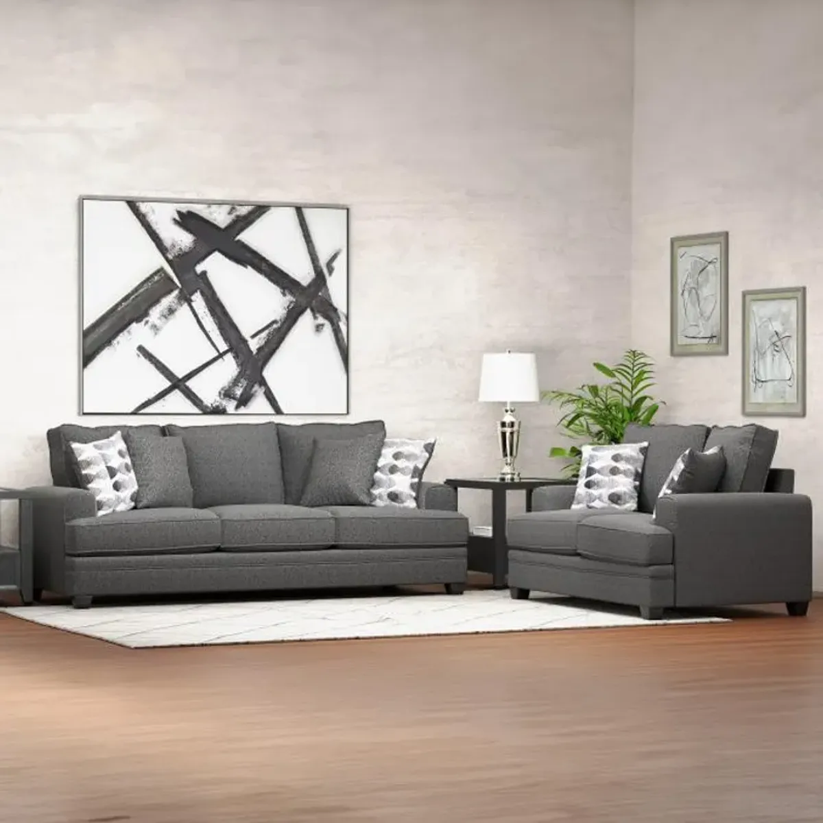 Kingston Charcoal Sofa & Loveseat