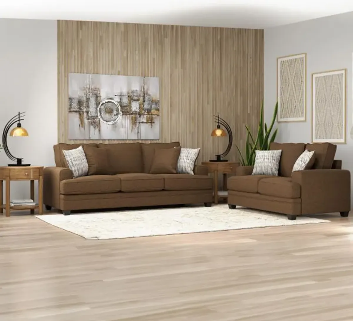 Kingston Brown Sofa & Loveseat