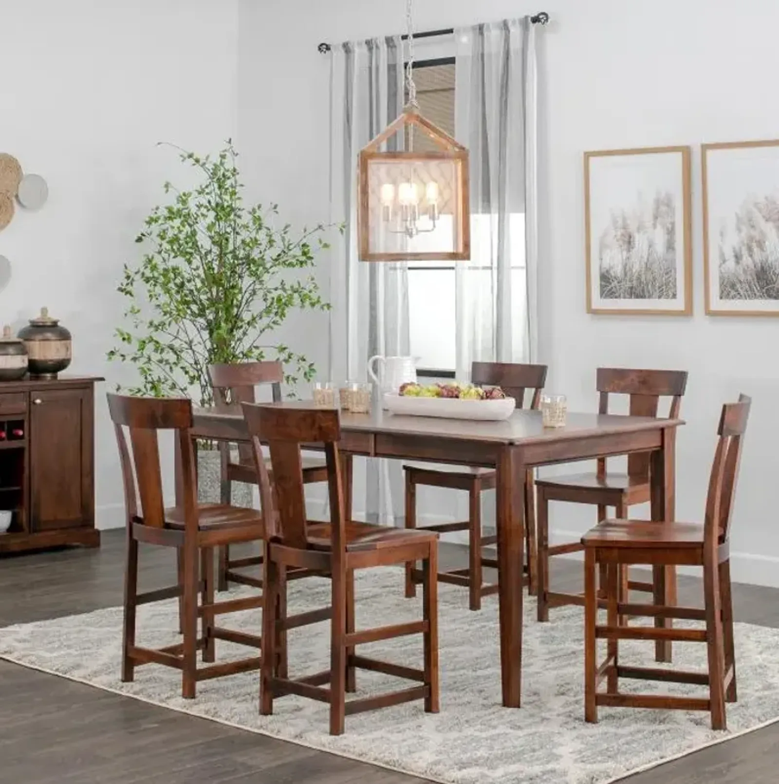 Anniversary Custom Finish Counter Table & 6 Stools