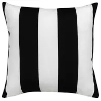 Cabana Stripe Black Outdoor Pillow