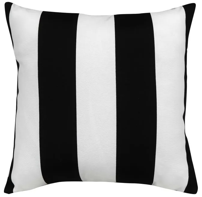Cabana Stripe Black Outdoor Pillow