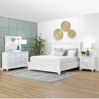 Westport California King Storage Bed, Dresser, Mirror & Nightstand
