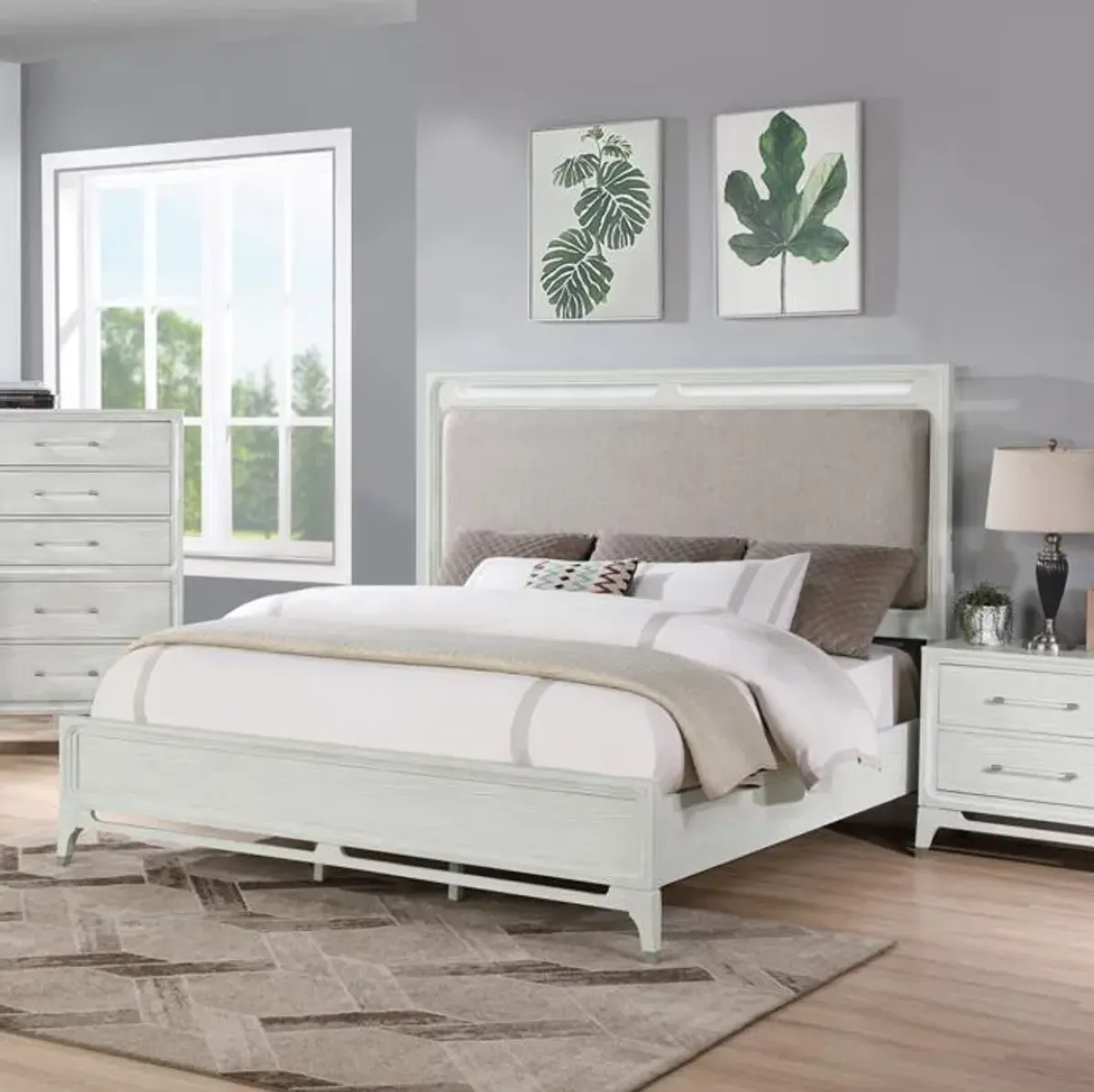 Bristol Eastern King Bed, Dresser, Mirror, Nightstand