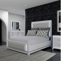 Stardust California King Uphostered Bed, Dresser, Mirror & Nightstand