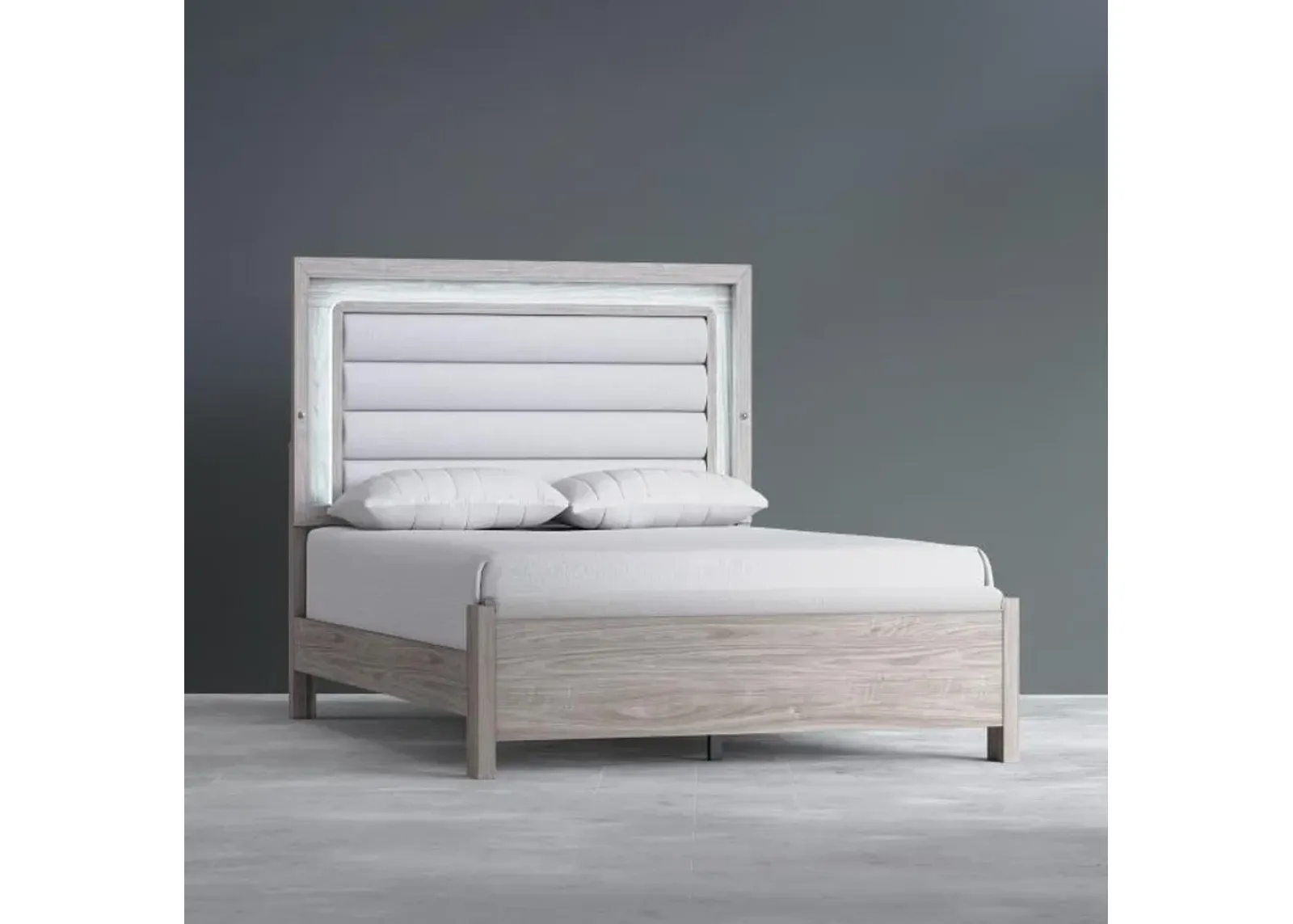 Avery California King Upholstered Bed with Light