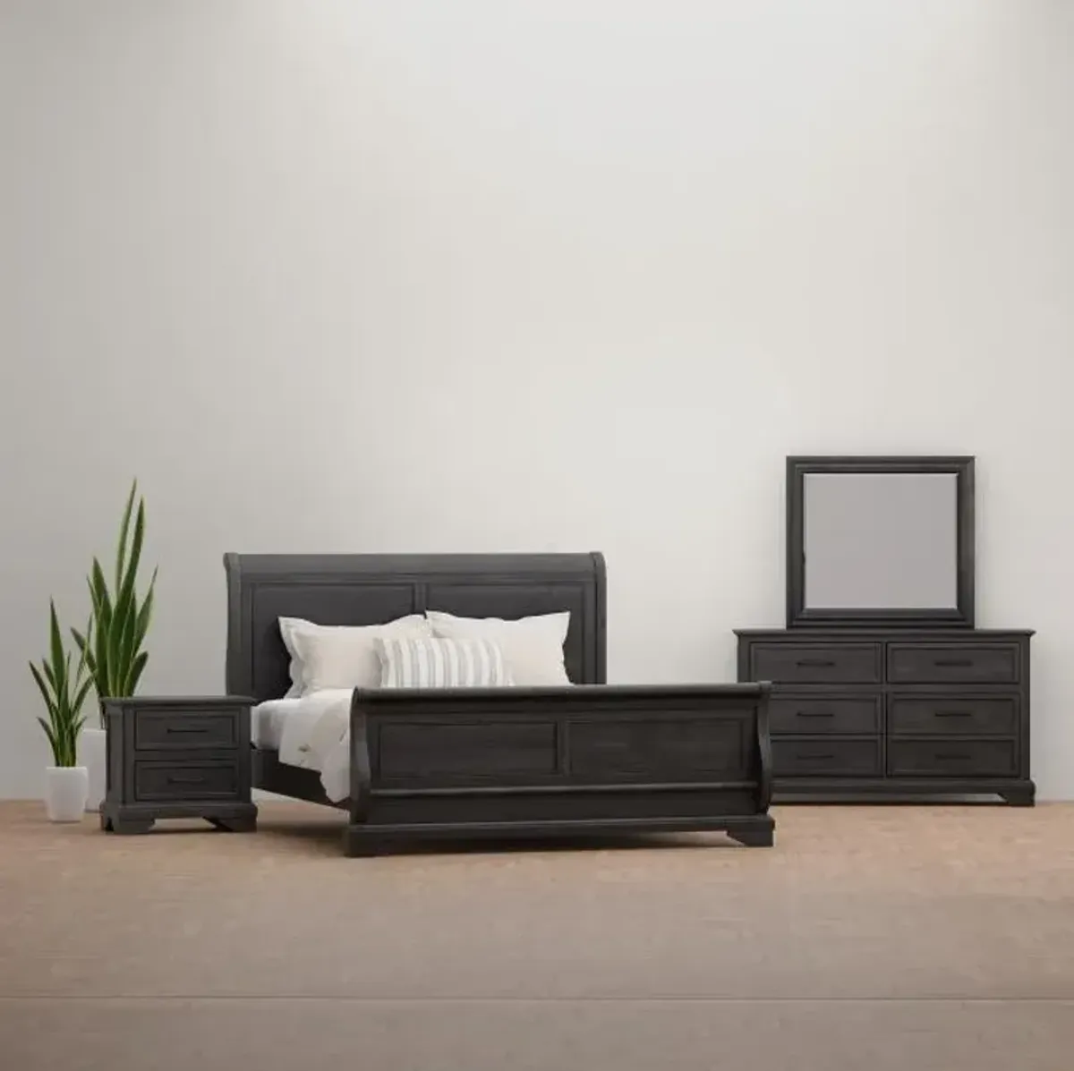 Fallston King Bed, Dresser, Mirror, Nightstand