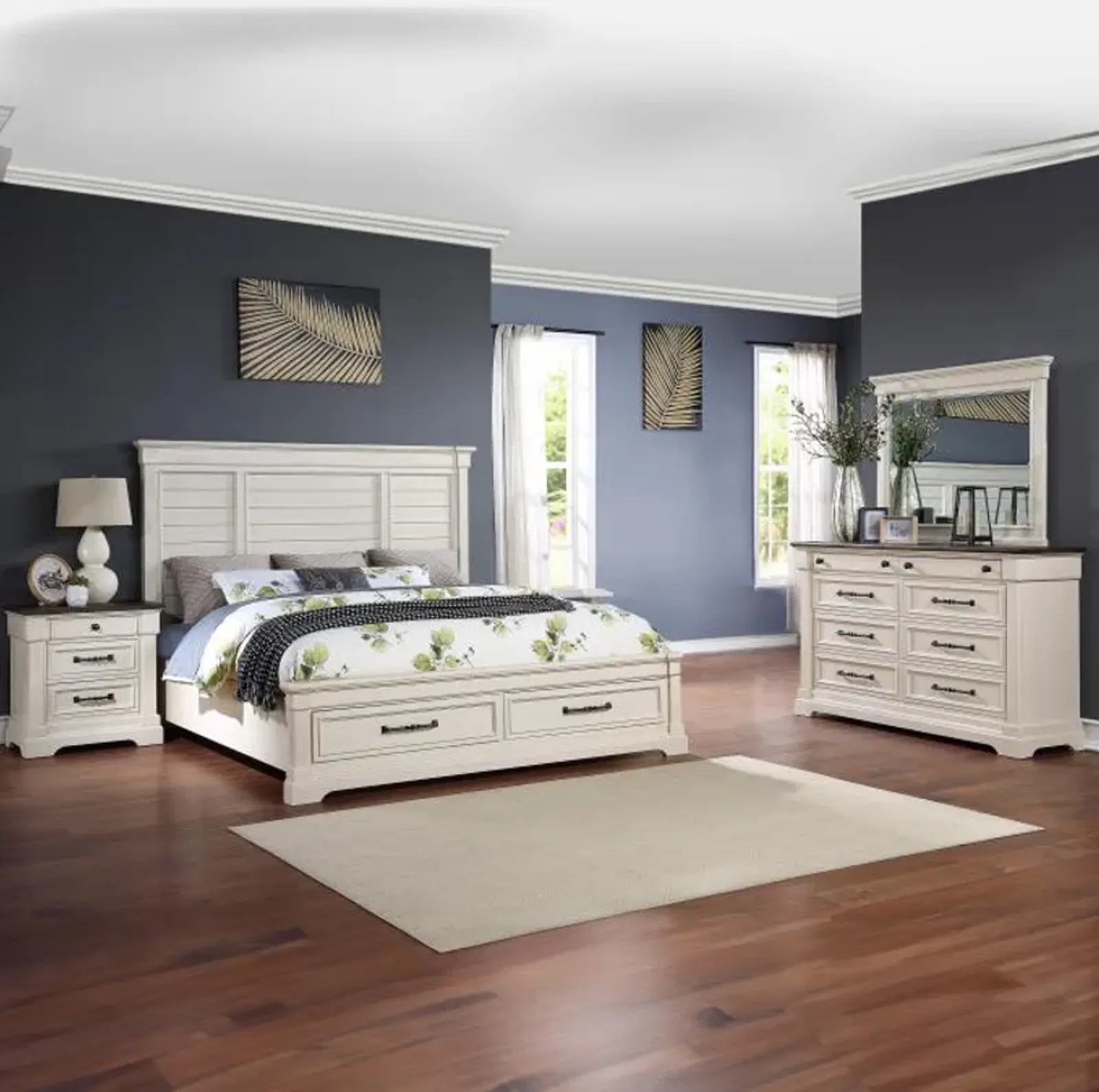 Sheridan - New! King Storage Bed&comma; Dresser&comma; Mirror&comma; Nightstand