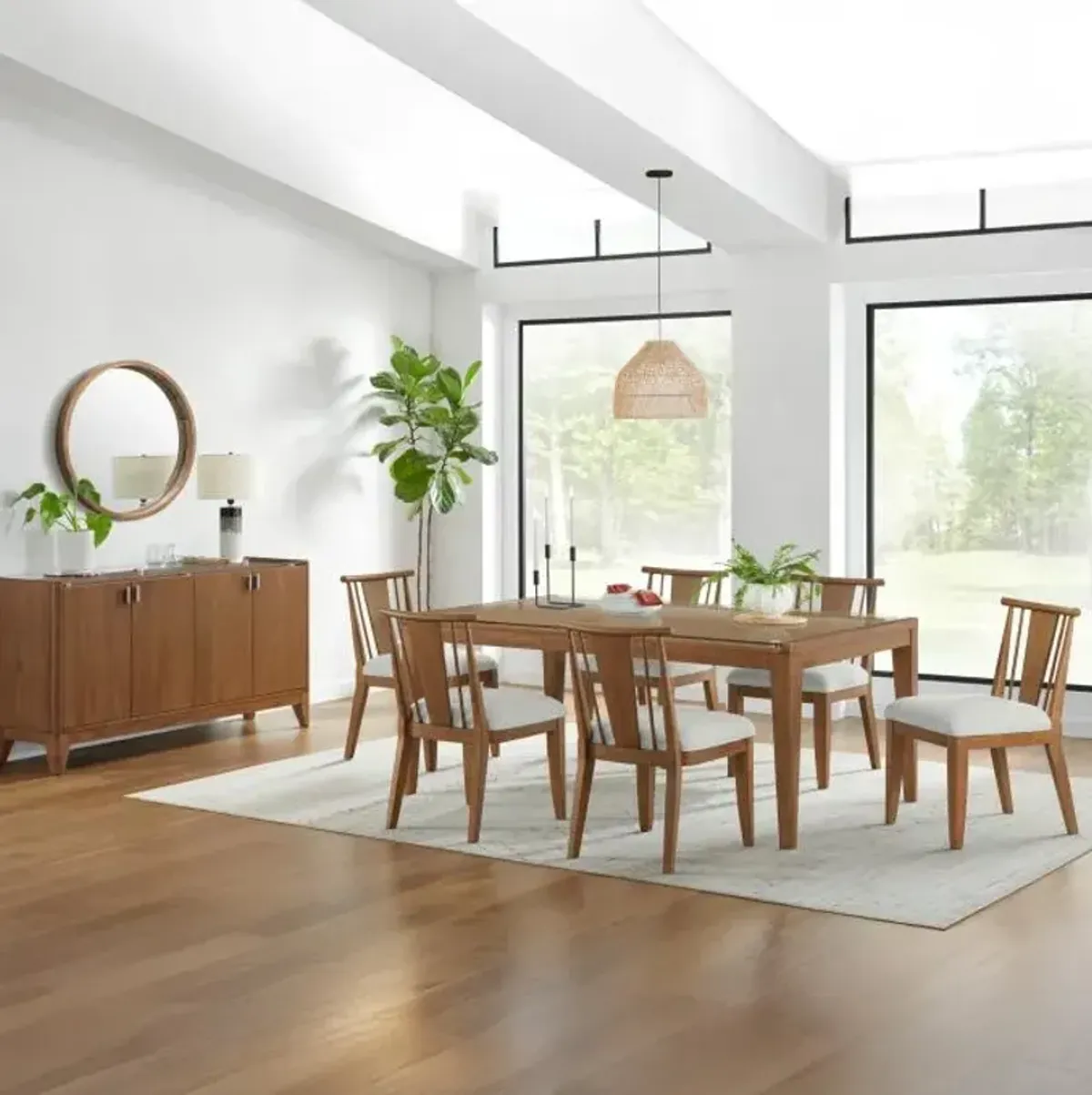 Amalie - New! 7pc: Dining Table And 6 Wood Side Chairs