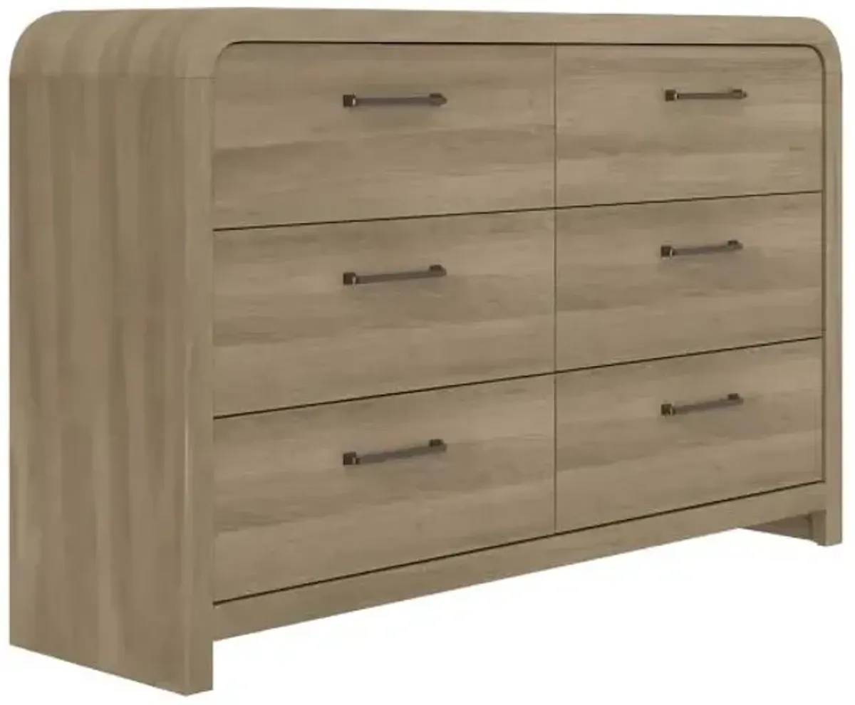 Waterfall Six Drawer Dresser