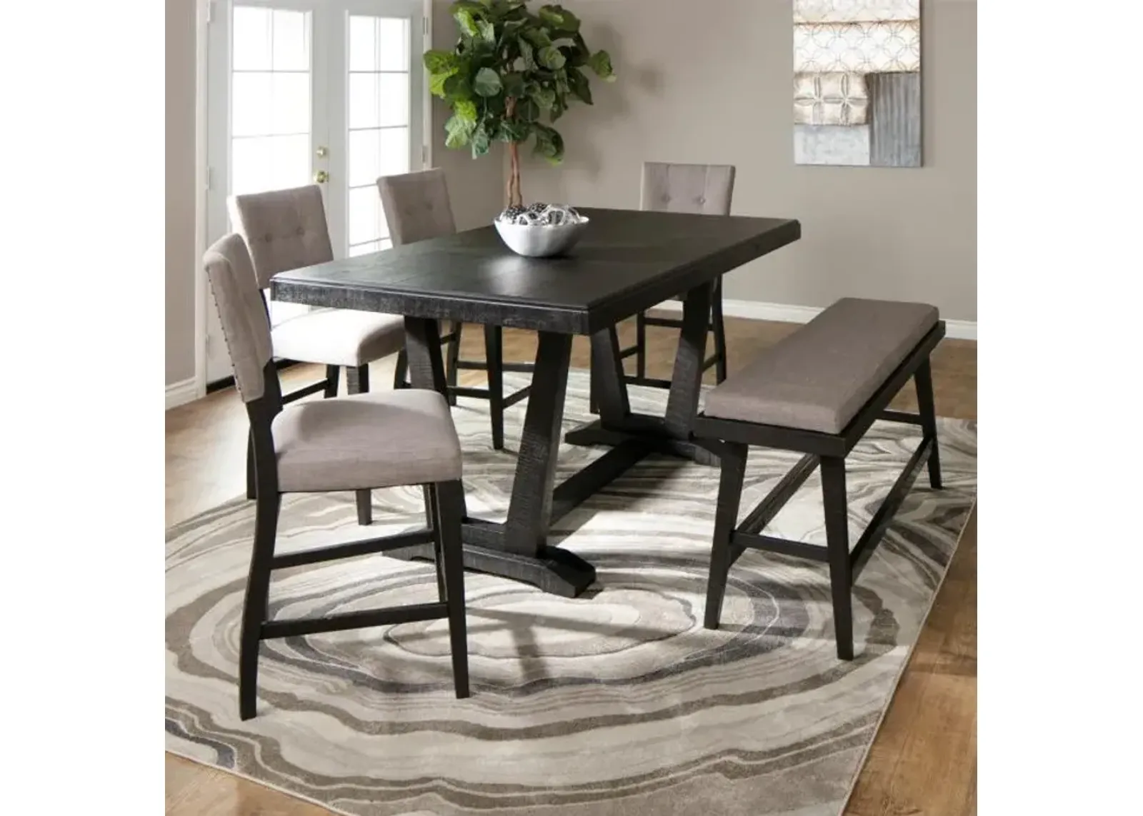 Hampton 5pc Set: Counter Table, 4 Chairs,