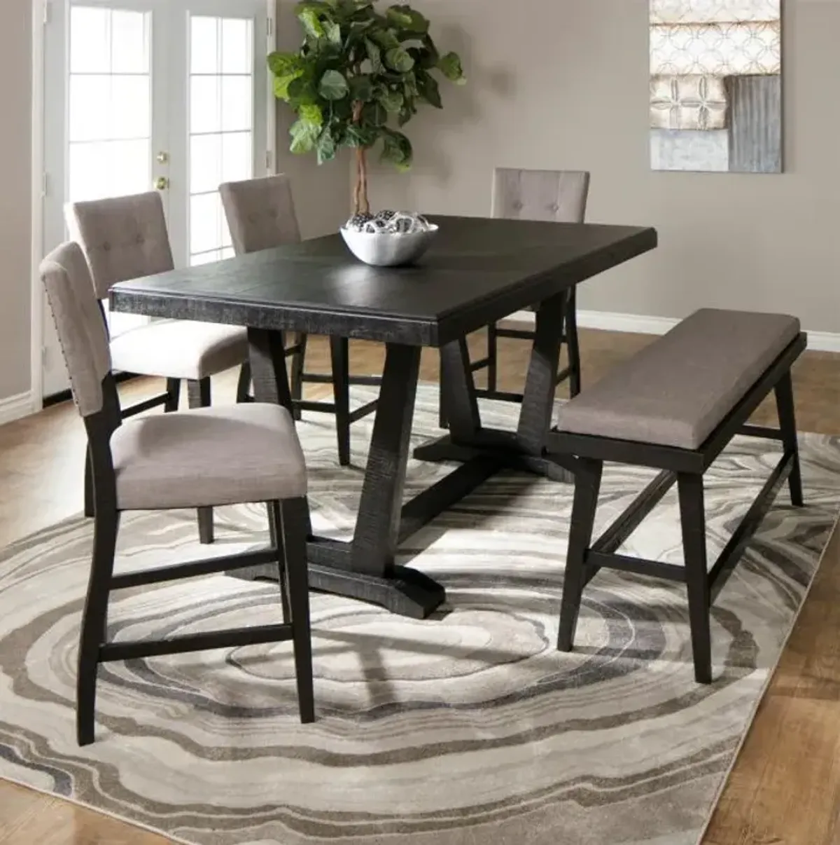 Hampton 5pc Set: Counter Table, 4 Chairs,