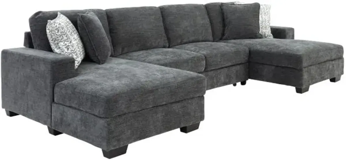 Slumber 3pc Double Storage Chaise Sleeper Sectional
