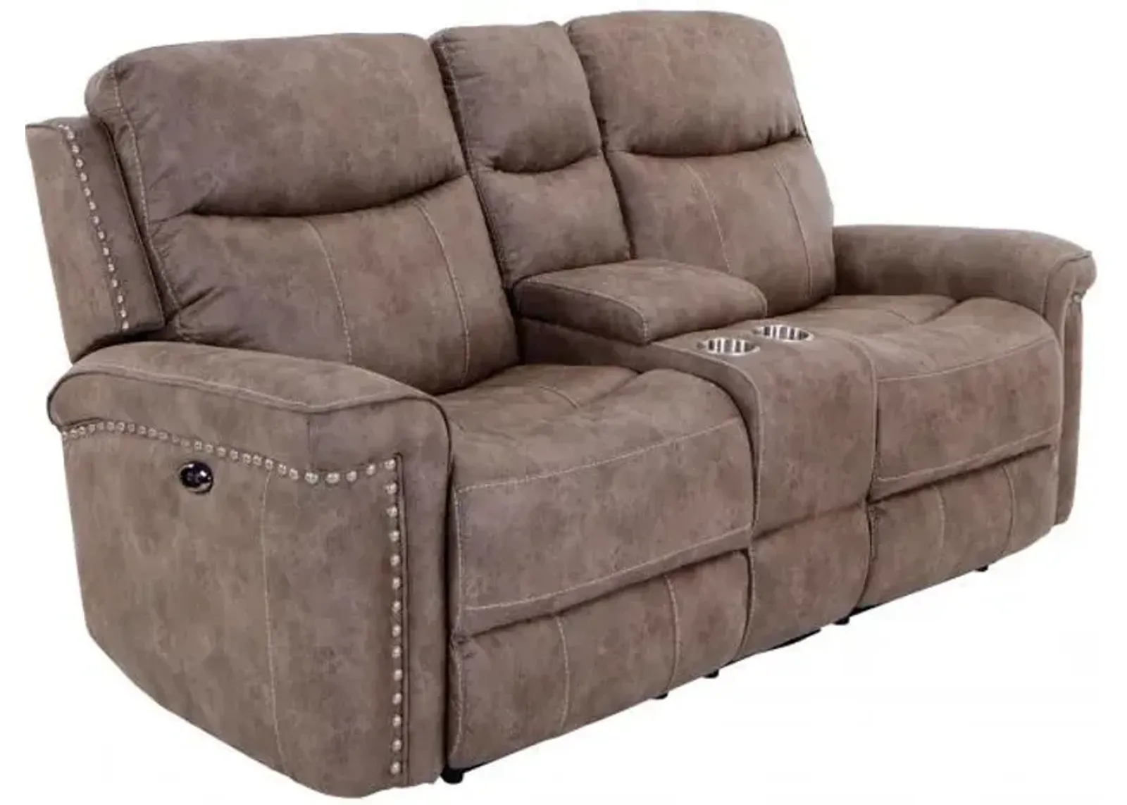 Triplex Power Reclining Console Loveseat