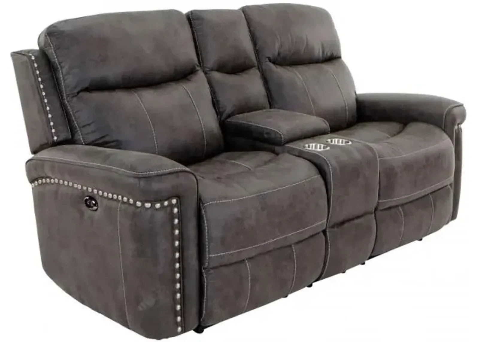 Triplex Power Reclining Console Loveseat