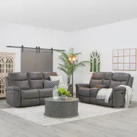 Triplex Power Reclining Living Room Set - Gray