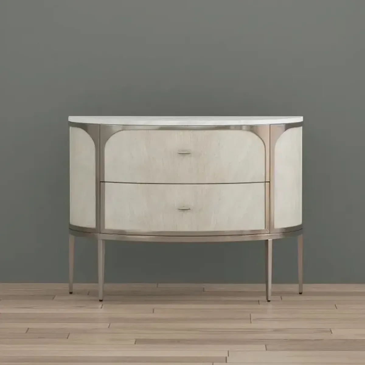 Modern Mood Two Drawer Demilune Nightstand