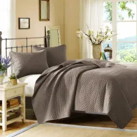 Textured Taupe King Coverlet Set