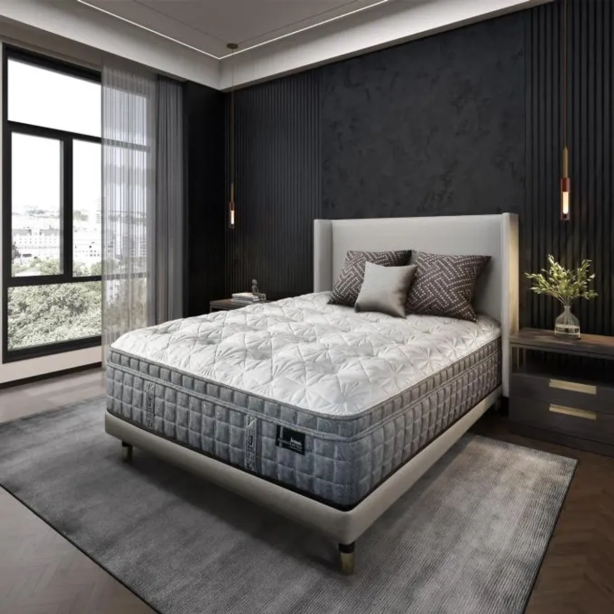 Bordeaux Medium Twin XL Mattress & Contempo IV Adjustable Power Base