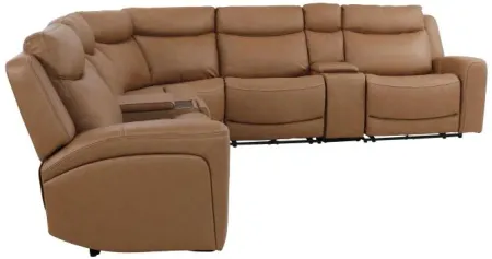 Ryder 7pc Power Leather Sectional with Heat & Massage